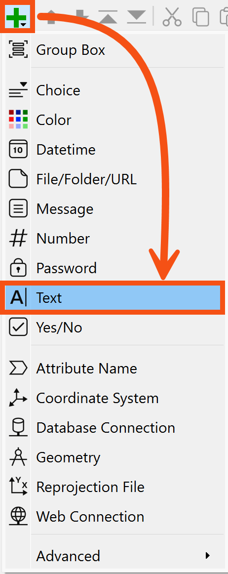 Adding a Text parameter